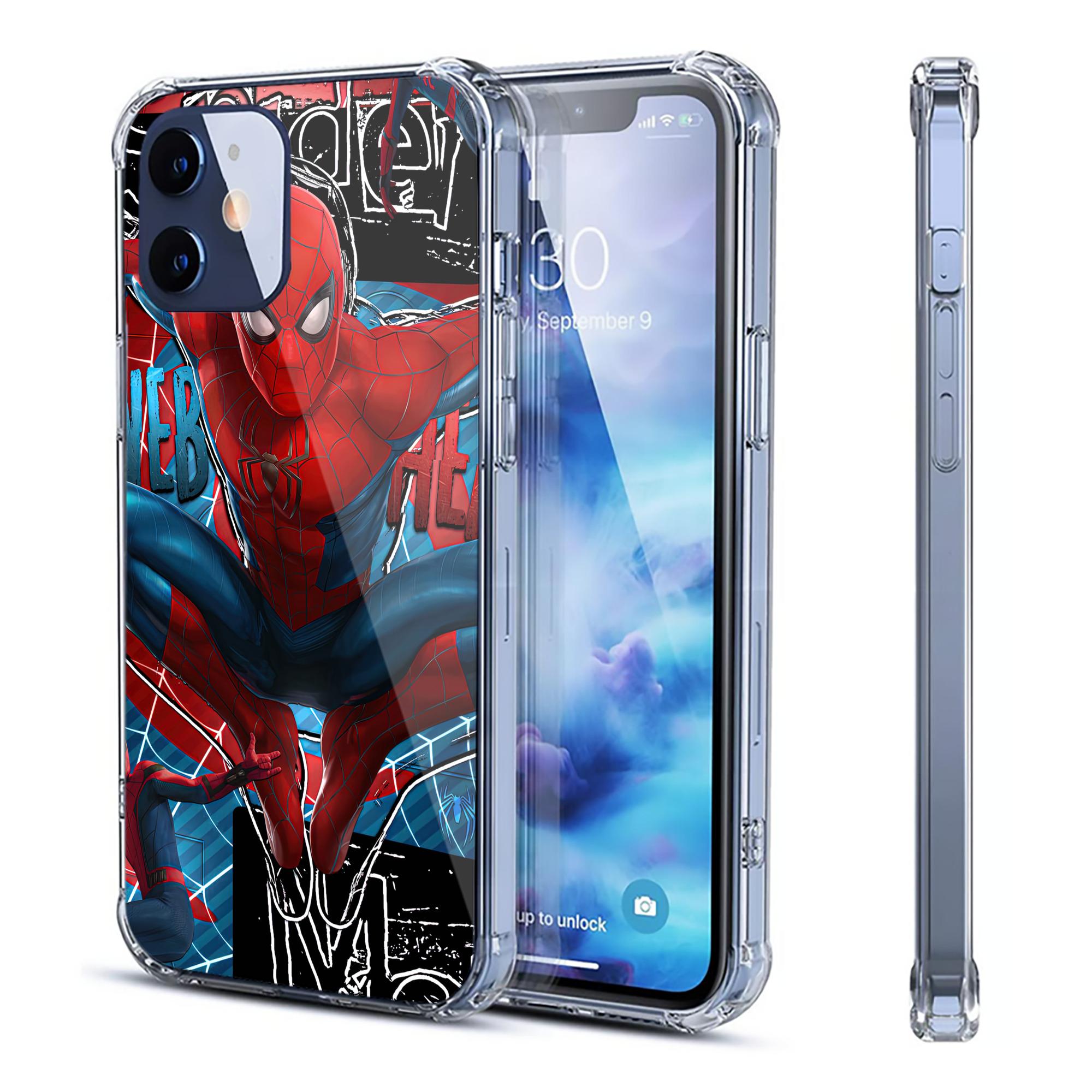 （画像用） Spider Man スパイダーマン 【iPhone 12シリーズ対応】透明スマホケース（クリアソフトケース）